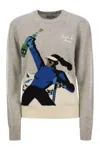 Mc2 Saint Barth New Queen - Sweater With Jacquard Print Après-ski Champ In Grey