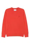 Mc2 Saint Barth Man Orange Stretch Wool Sweater With St. Barth Embroidery In Orange