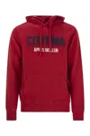 Mc2 Saint Barth Mens Red Tribeca Sweatshirt With Cortina Apres Ski Club Logo Embroidery In Red/blue