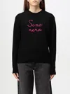 Mc2 Saint Barth Wool And Cashmere Blend Sweater With Embroidery Sono Nera In Schwarz