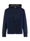 Mc2 Saint Barth Sweatshirt With Zip And Integrated Hood In Blue Navy