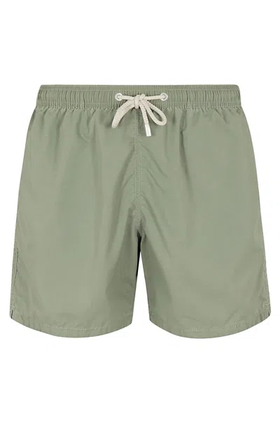 Mc2 Saint Barth Swim Short Garment Dyed In Green