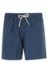 Mc2 Saint Barth Swim Trunks With Elastic Waistband And Eyelet Detailing In Blue