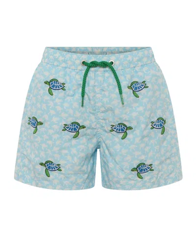 Mc2 Saint Barth Kids' Swim Shorts For Boy With Turtle In Multi