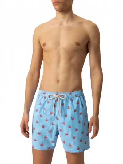 Mc2 Saint Barth Swim Shorts In Lobster Stripes In Blue