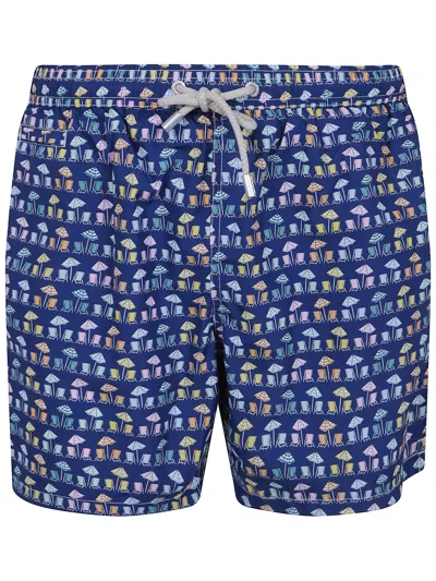 Mc2 Saint Barth Swim Shorts Lighting Micro Ultralight In Blue