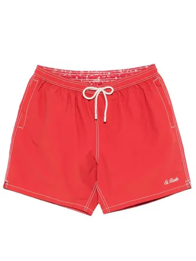 Mc2 Saint Barth Swim Shorts With Back Flap Pocket In Red