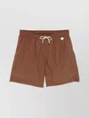 Mc2 Saint Barth Swim Trunks Featuring Back Pocket And Elastic Waistband In Brown