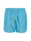 Mc2 Saint Barth Pattern-jacquard Swim Shorts In Azure
