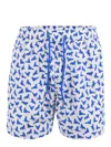 Mc2 Saint Barth Boxer Swimsuit In Bianco/azzurro