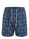 Mc2 Saint Barth Lightning Patterned Swim Shorts In Blu Scuro/celeste
