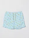 Mc2 Saint Barth Octopus-print Striped Swim Shorts In Blue