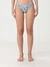 Mc2 Saint Barth Naomi Logo Patch Bikini Bottoms In Gnawed Blue