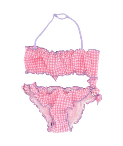 Mc2 Saint Barth Swimsuit Top And Briefs In Pink