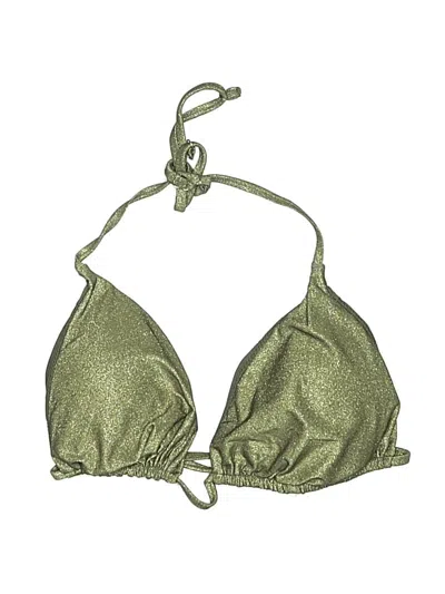 Pre-owned Mc2 Saint Barth Swimsuit Top Gold Metallic Pattern Swimwear