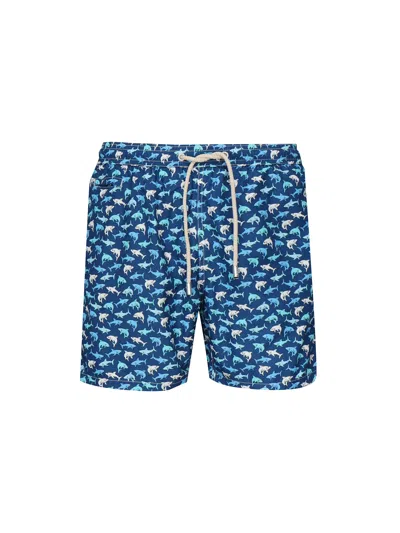Mc2 Saint Barth Swimsuit With Print In Blue