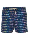Mc2 Saint Barth Lighting Micro Fantasy Nylon Swim Trunk In Blue