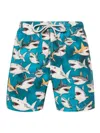 Mc2 Saint Barth X Rick Dick Gustavia Sharks Swim Shorts In Blue