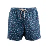 Mc2 Saint Barth Costume With Crab Patterned Pockets In Blue