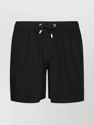 Mc2 Saint Barth Swimwear With Elastic Waistband And Eyelet Detailing In Black