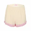 Mc2 Saint Barth Swing Shorts Terry Fringe Beige/pink In Neutral