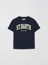 Mc2 Saint Barth Kids'  Printed Cotton T-shirt In Black