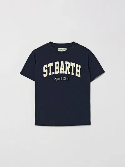 Mc2 Saint Barth Kids'  Printed Cotton T-shirt In Black