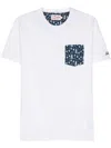 Mc2 Saint Barth Man Cotton T-shirt With Spritz Pocket Aperol Special Edition In White