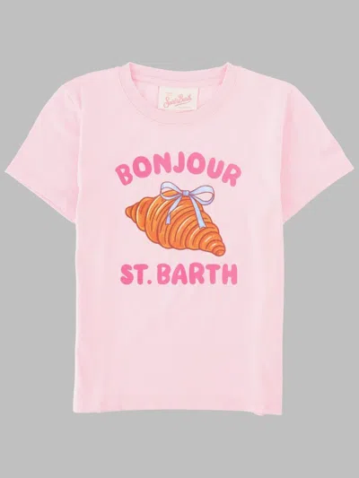 Mc2 Saint Barth T-shirt "bonjour" In Pink