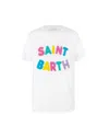 Mc2 Saint Barth T-shirt Emilie Bianca Con Logo In Spugna