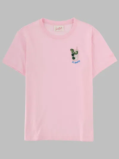 Mc2 Saint Barth Pink Graphic Crew Neck T-shirt