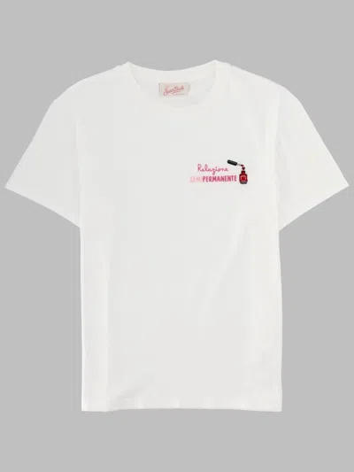Mc2 Saint Barth Women White Graphic Crew Neck T-shirt
