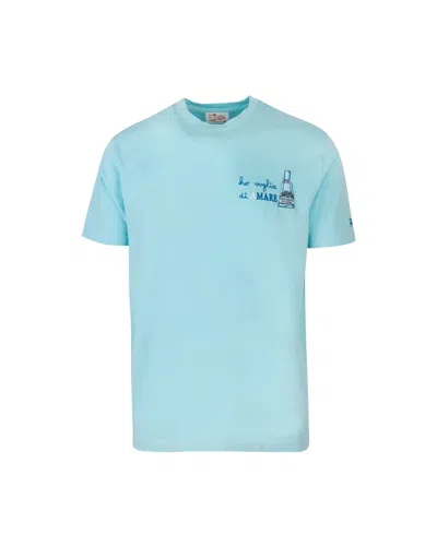 Mc2 Saint Barth T-shirt Girocollo Ho Voglia Di Amare Azzurra