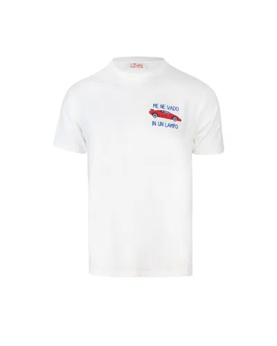 Mc2 Saint Barth T-shirt Girocollo Me Ne Vado In Un Lampo Bianca In Green