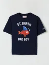 Mc2 Saint Barth Blue T-shirt For Boy With Glodfish