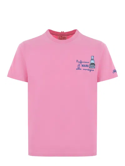 Mc2 Saint Barth T-shirt  Preferisco Il Mare Alla Montagna In Cotone Disponibile Store Scafati In Rosa