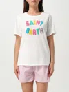 Mc2 Saint Barth T-shirt Emilie Bianca Con Logo In Spugna