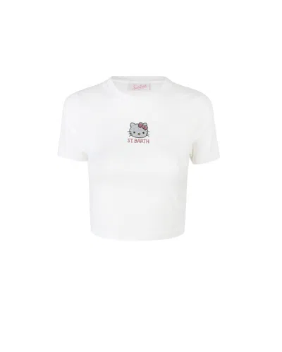 Mc2 Saint Barth T-shirt Nives Con Ricamo Hello Kitty