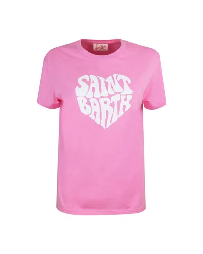 Mc2 Saint Barth T-shirt Saint Barth Heart Rosa In 03063f