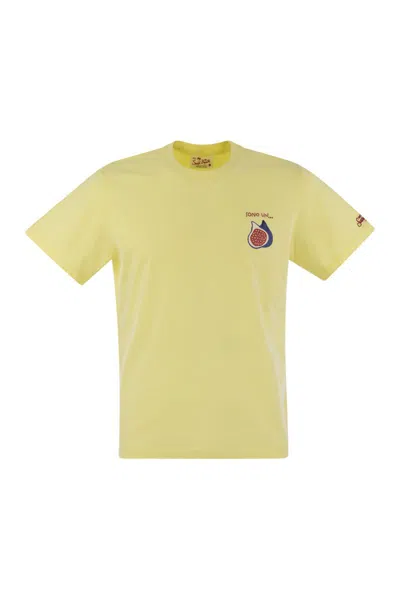 Mc2 Saint Barth T-shirt With Chest Print In Yellow