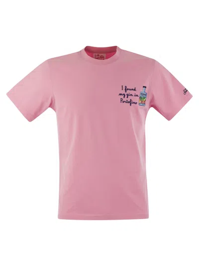 Mc2 Saint Barth T Shirt With Chest Print In Pink