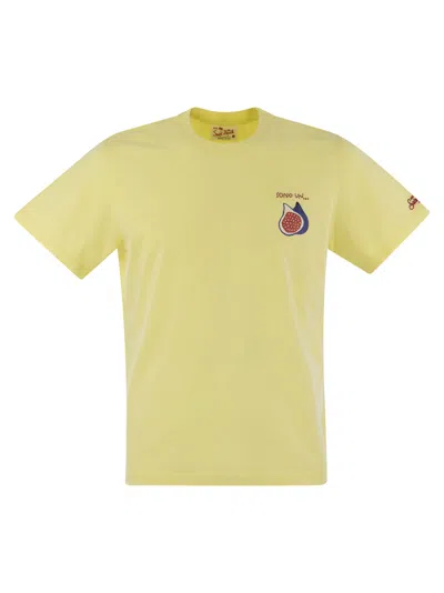 Mc2 Saint Barth T Shirt With Chest Print In Yellow