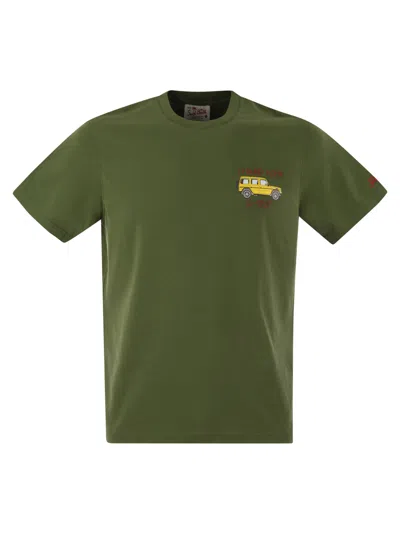 Mc2 Saint Barth T Shirt With Chest Print In Green