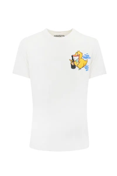 Mc2 Saint Barth T-shirt With Don Paperion Print In Bianco