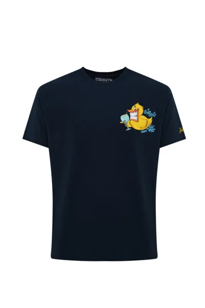 Mc2 Saint Barth T-shirt With Ducky Gin Tonic Print In Blue
