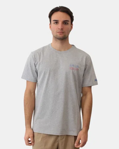 Mc2 Saint Barth T-shirt With Embroidery - 50 Gin 50 Gym 15ml In Gray