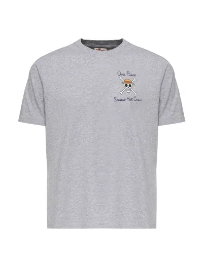 Mc2 Saint Barth T-shirt With Embroidery And One Piece Print In Gray