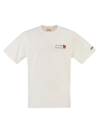 Mc2 Saint Barth T Shirt With Embroidery On The Chest In Black