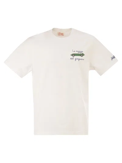 Mc2 Saint Barth T Shirt With Embroidery On The Chest In Neutral