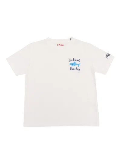 Mc2 Saint Barth Kids' T-shirt With Embroidery In White